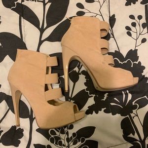 Tan suede heels ** Cute **